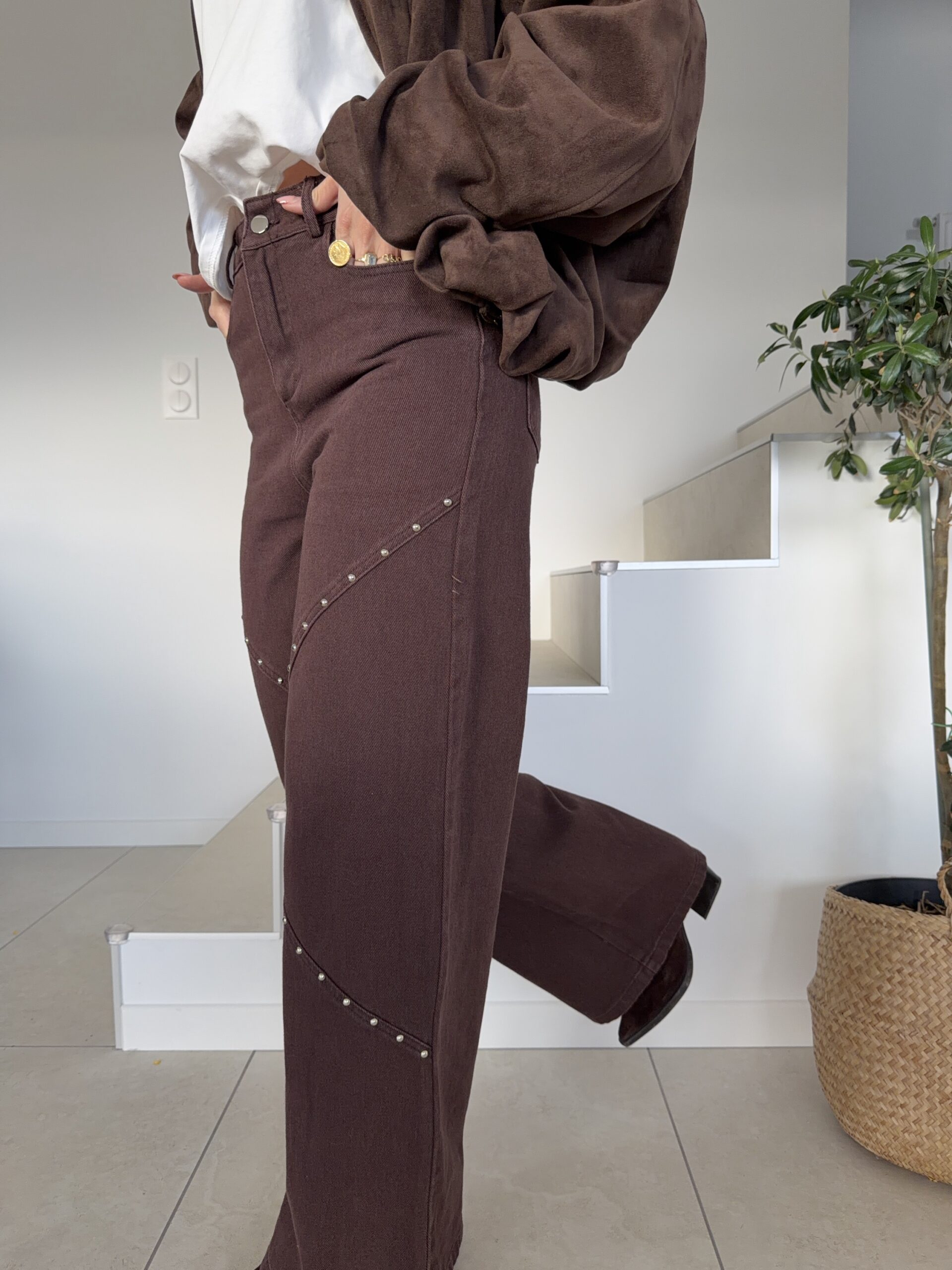 Jean clou marron